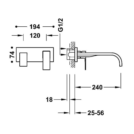 CUADRO Mitigeur encastré pour lavabo-00630012