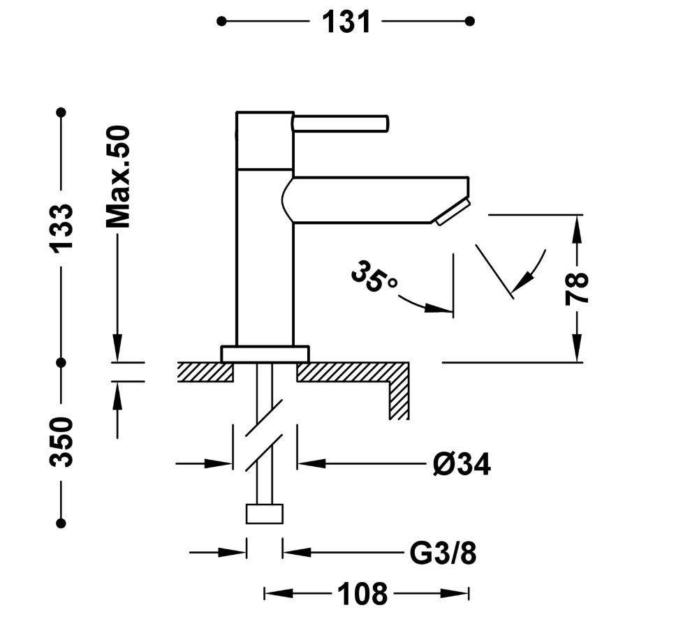 BASE ROBINET À 1 EAU POUR LAVABO-06250301