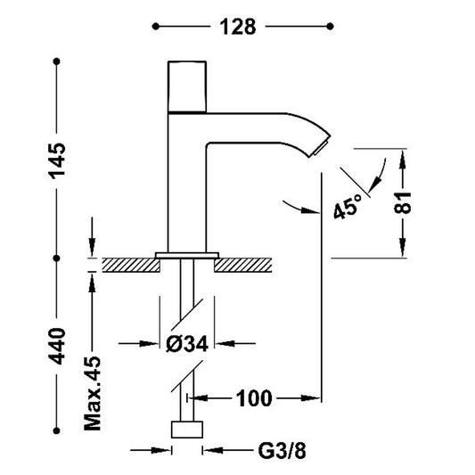 CUADRO Robinet à 1 eau pour lavabo-107503