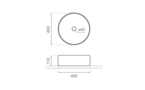 Vasque circulaire Dinan en céramique  à poser 40cm