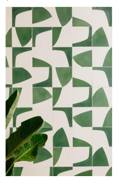 Carreau de ciment LEAF vert, 20x20 cm TOD233