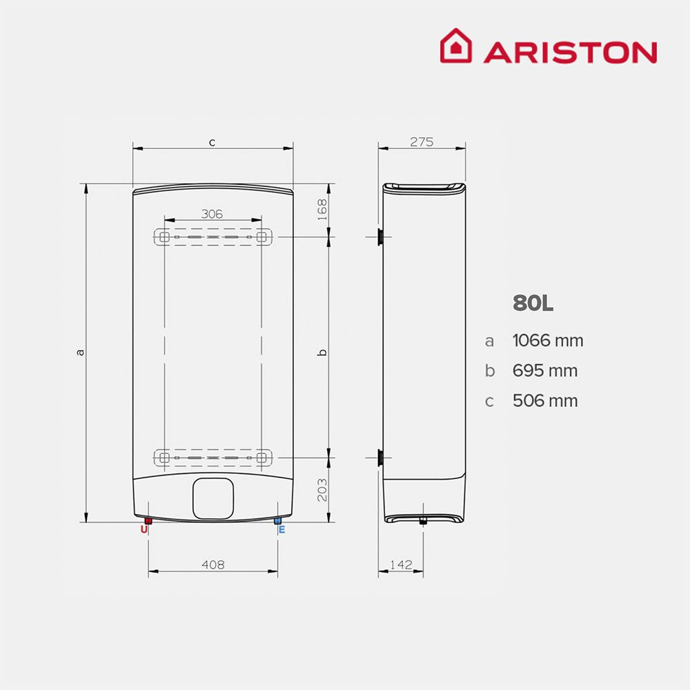 Ariston Thermo électrique Vertical Ou Horizontal Velis Wifi 80L 1500W