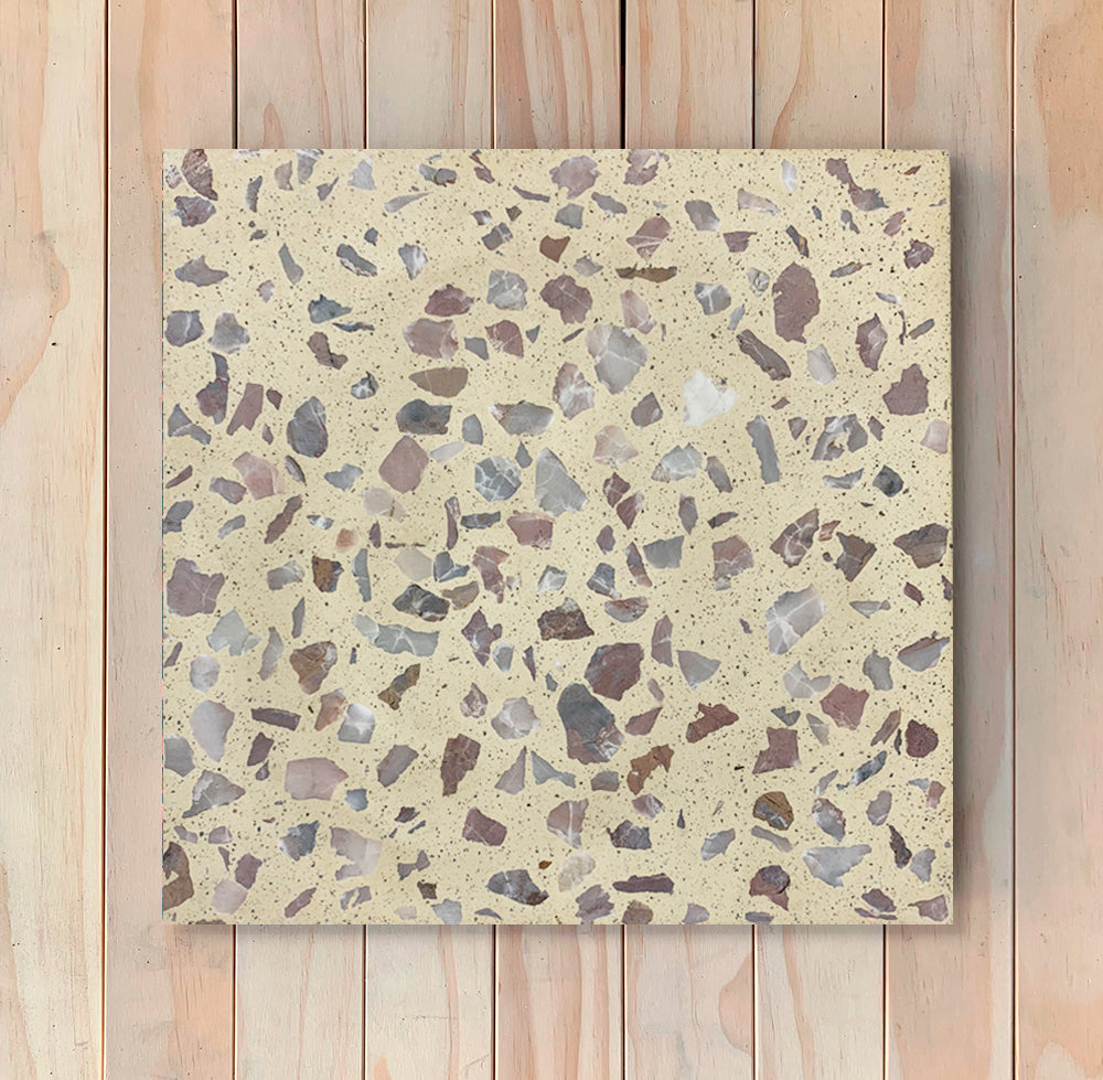 Carreaux de ciment TERRAZZO citron , 20x20 cm