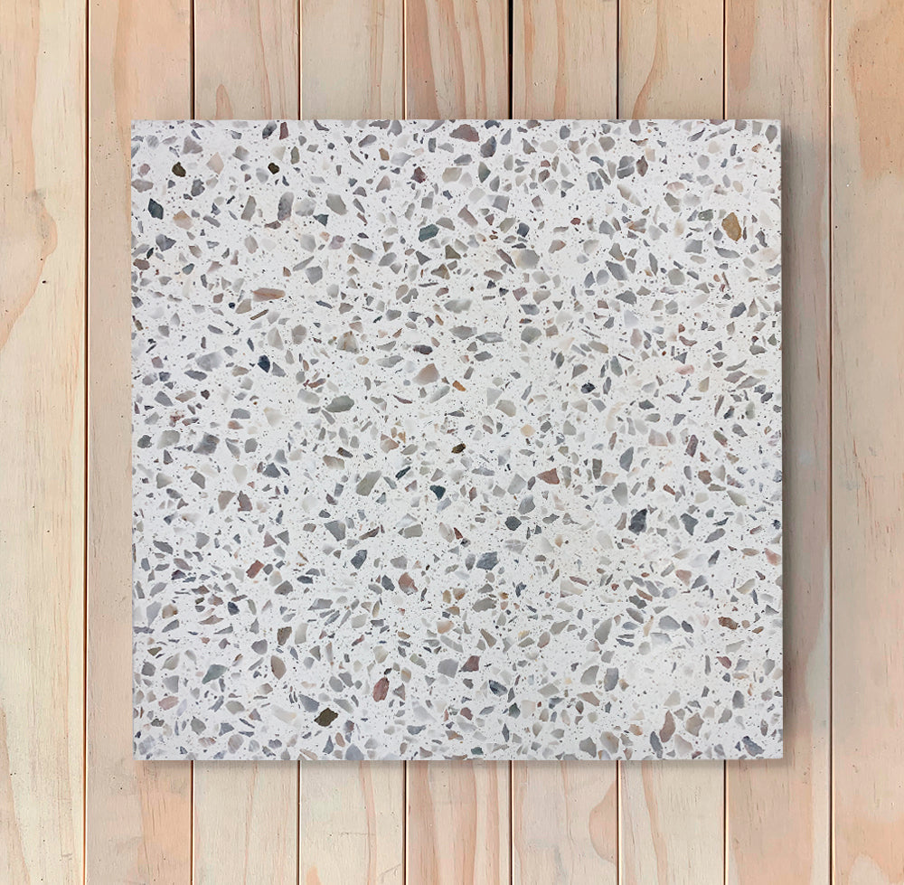 Carreaux de ciment TERRAZZO blanc  , 20x20 cm