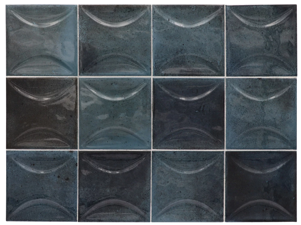 Carrelage effet zellige 10x10 Hanoi bleu nuit Arco, relief 0.50/boîte