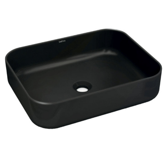 Vasque céramique à poser rectangulaire DINAN 50 - Noir Mat