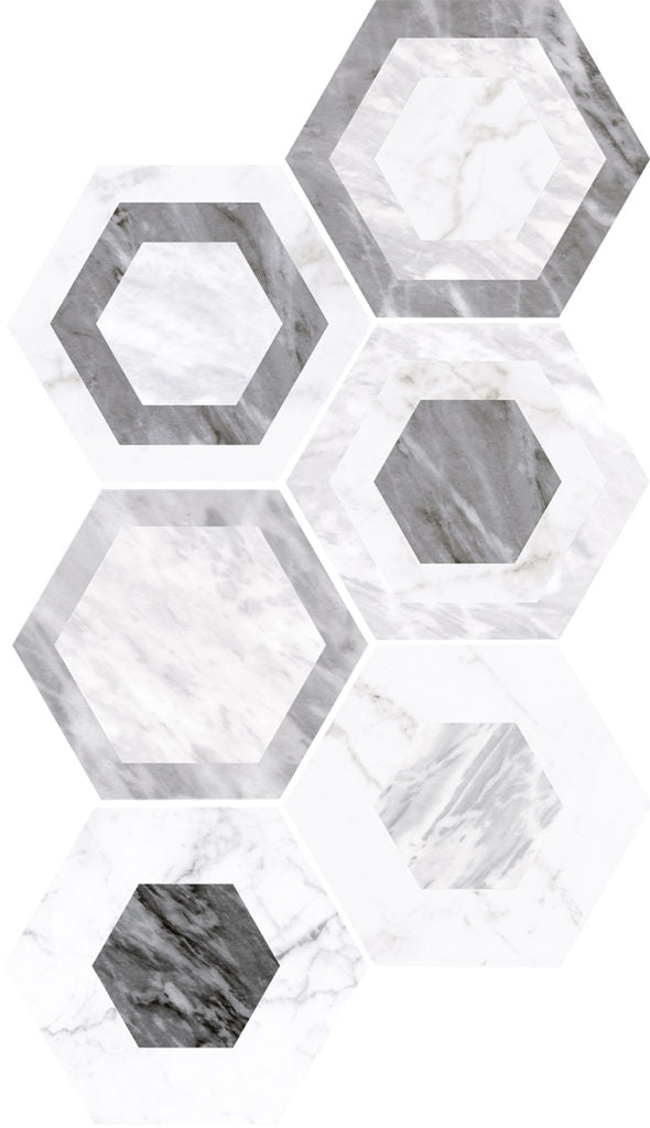 Carrelage hexagonal 17,5x20 cm HEXAGON BARDIGLIO GEO - 0.71m²/boîte