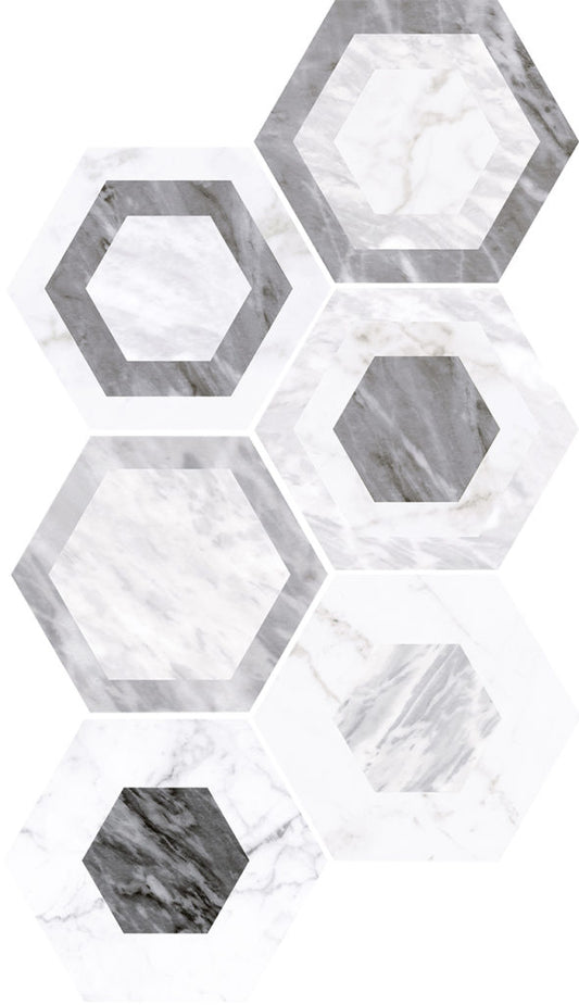 Carrelage hexagonal 17,5x20 HEXAGON BARDIGLIO GEO - 0.71m²/boîte