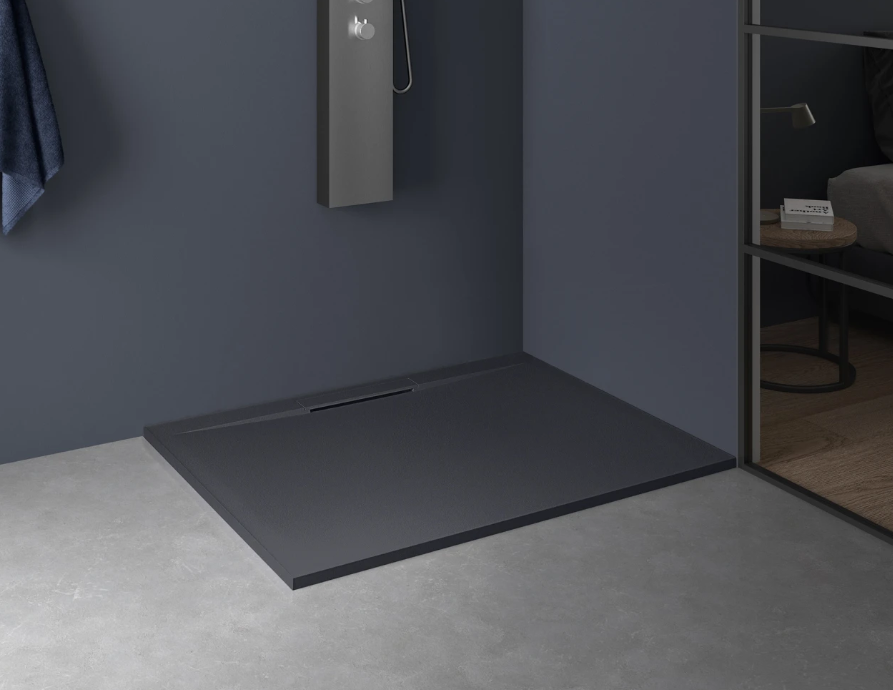 Receveur extra-plat texturé aspect granit KINELINE - L'Atelier By AC